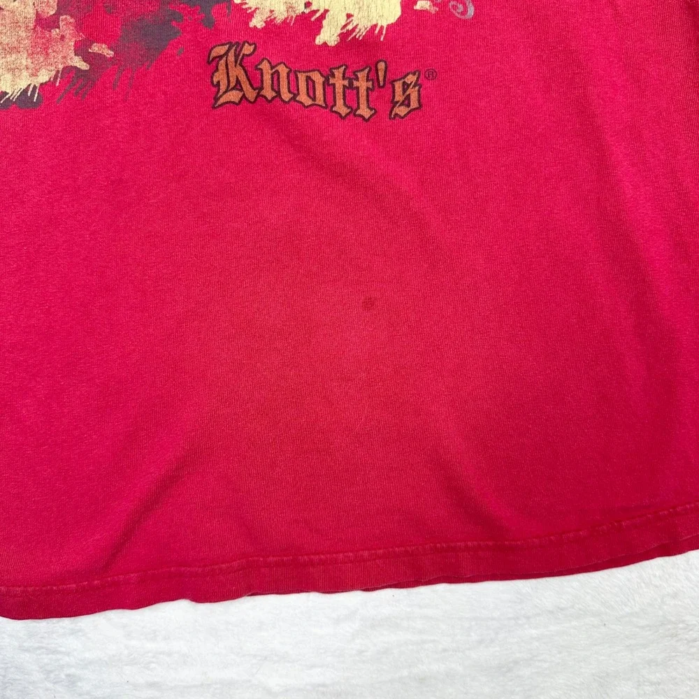 Knott's Berry Farm Shirt Adult Medium Red On Skull Graphic Theme Park Souvenir‎